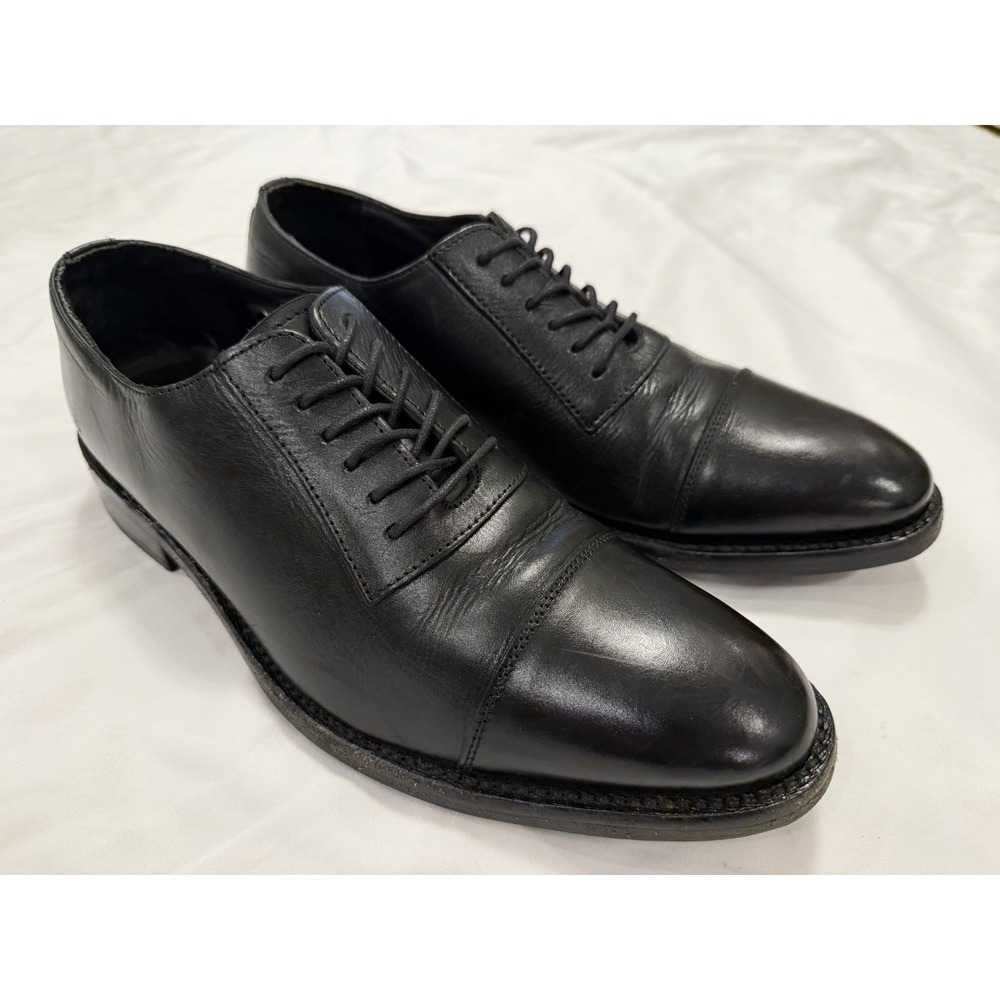 Samuel Windsor Shoes Men's Size 9 Black Leather Cap Toe Oxford Dress Shoes